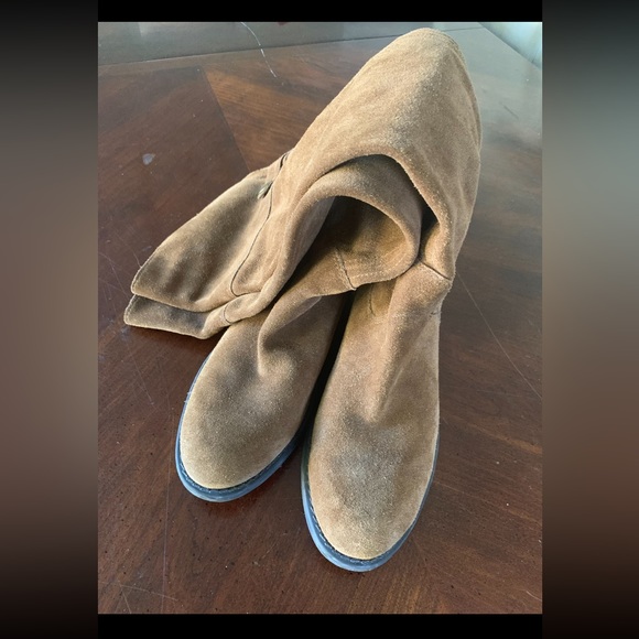 Franco Sarto Suede Knee High Boots Rich Camel/Carmel Color - Picture 12 of 12